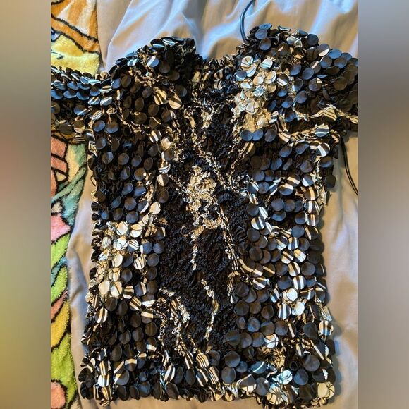 She's All That black-and-white 90s popcorn top - Picture 9 of 10